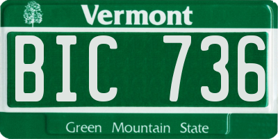 VT license plate BIC736