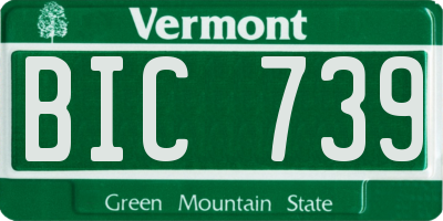 VT license plate BIC739