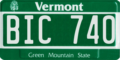 VT license plate BIC740
