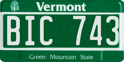 VT license plate BIC743
