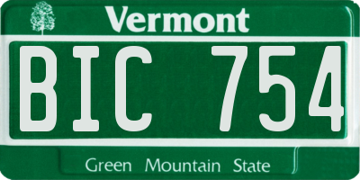 VT license plate BIC754