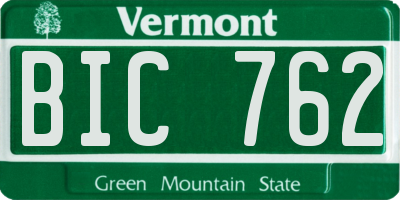 VT license plate BIC762