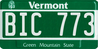 VT license plate BIC773