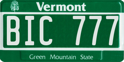 VT license plate BIC777