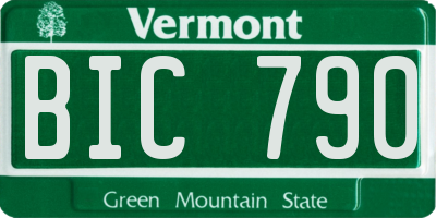 VT license plate BIC790