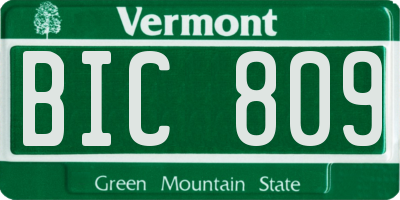 VT license plate BIC809