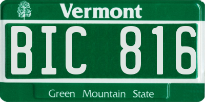 VT license plate BIC816