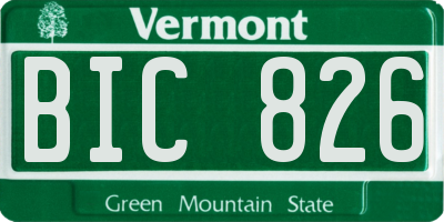 VT license plate BIC826