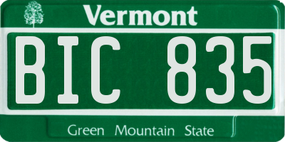 VT license plate BIC835