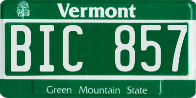 VT license plate BIC857