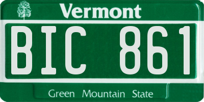 VT license plate BIC861