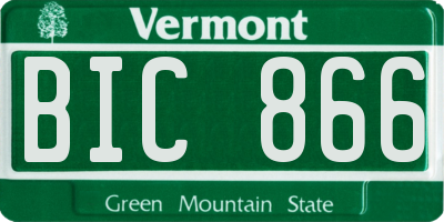 VT license plate BIC866