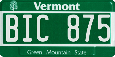 VT license plate BIC875