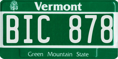 VT license plate BIC878