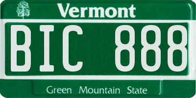 VT license plate BIC888