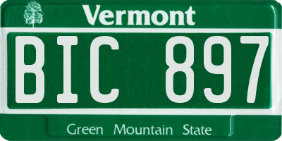 VT license plate BIC897