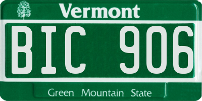 VT license plate BIC906