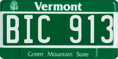VT license plate BIC913