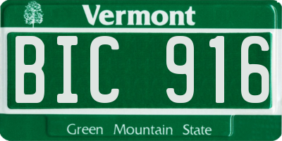 VT license plate BIC916