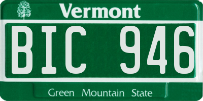 VT license plate BIC946