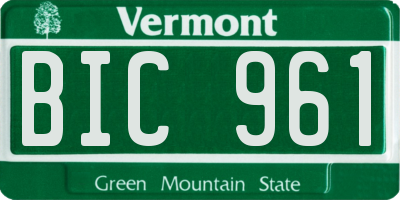 VT license plate BIC961