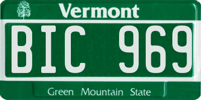 VT license plate BIC969
