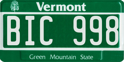 VT license plate BIC998
