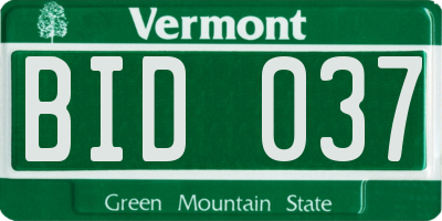 VT license plate BID037