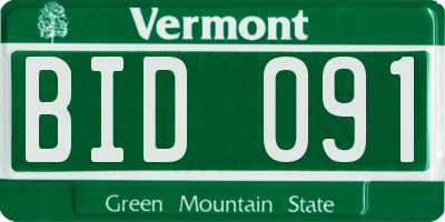 VT license plate BID091