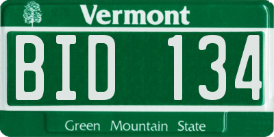 VT license plate BID134