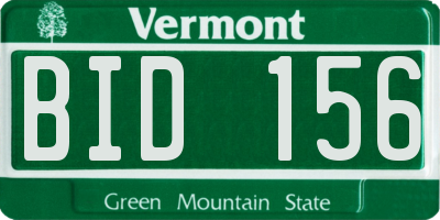 VT license plate BID156