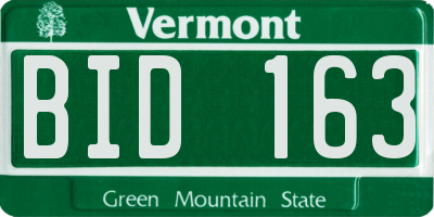 VT license plate BID163