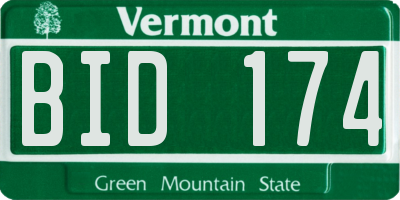 VT license plate BID174