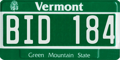 VT license plate BID184