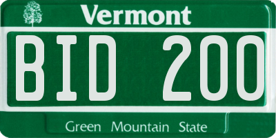 VT license plate BID200