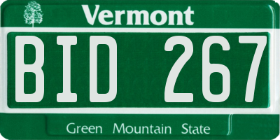 VT license plate BID267