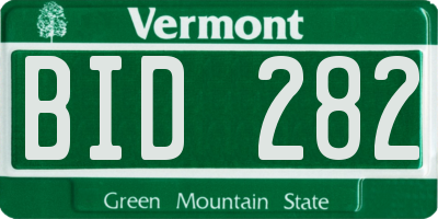 VT license plate BID282