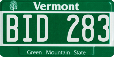 VT license plate BID283