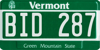 VT license plate BID287