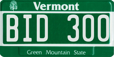 VT license plate BID300