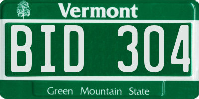 VT license plate BID304