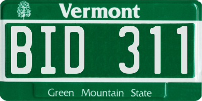 VT license plate BID311