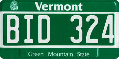 VT license plate BID324