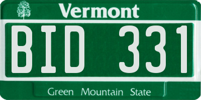 VT license plate BID331
