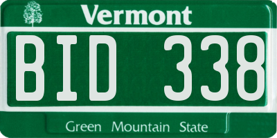 VT license plate BID338
