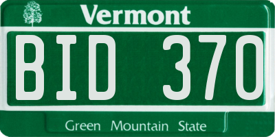 VT license plate BID370
