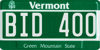VT license plate BID400