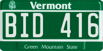 VT license plate BID416