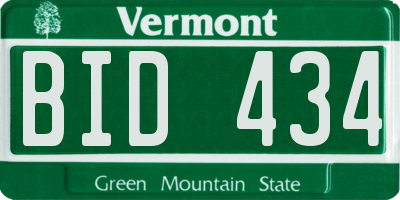 VT license plate BID434
