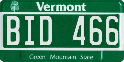 VT license plate BID466